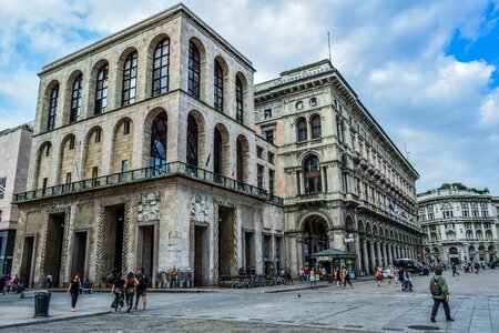 Urban downtown duomo square