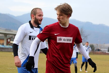 Footballer training match smile