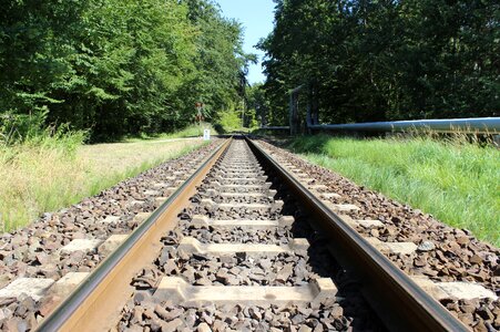 Railway tracks track bed threshold photo