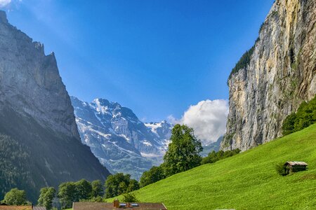 Switzerland mountains valley photo