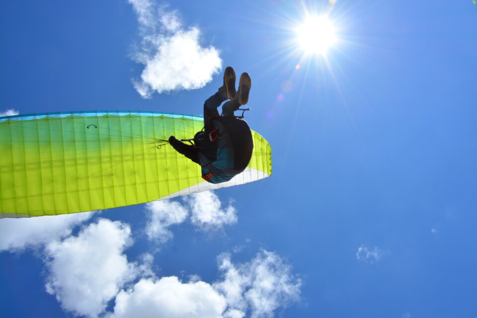 Blue sky sun veil yellow green