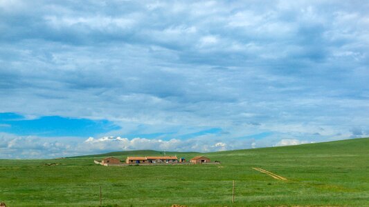 Weather green grass partly cloudy