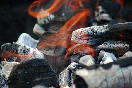 Barbecue flame burning