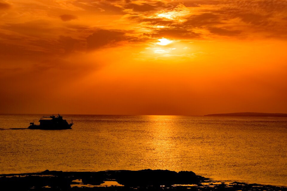 Silhouette ship boat