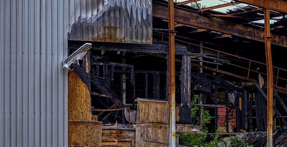 Lapsed dilapidated factory