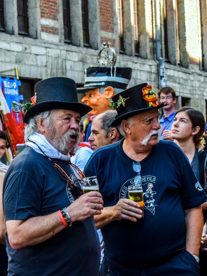 Mature men drinking beer photo