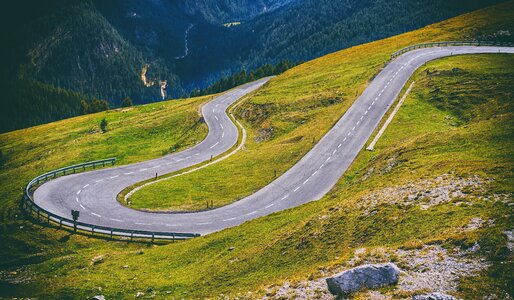 Pass road mountain road curves photo