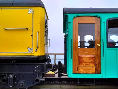 Railway aqua yellow photo