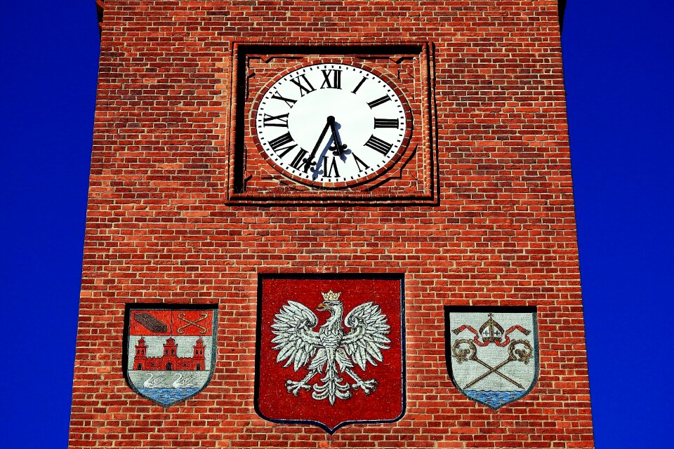 Clock clock tower coat of arms