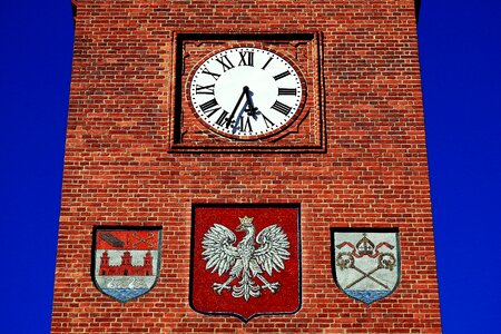 Clock clock tower coat of arms