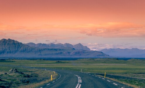 Road sky mountains photo