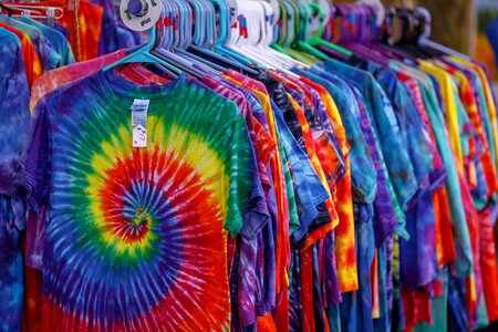 T-shirts bright colors hippy