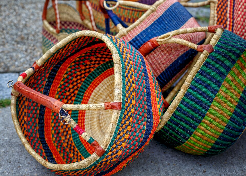 Baskets wicker woven