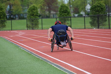 Runner race wheelchair track photo