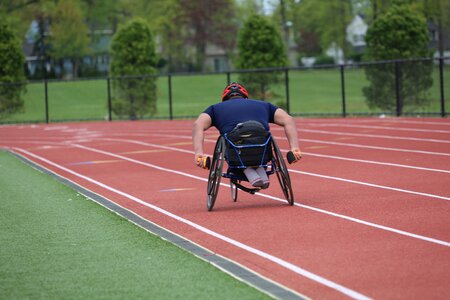 Runner race wheelchair track