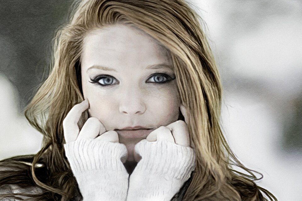 Winter portrait face