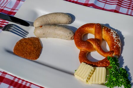 Bavarian specialty white sausage breakfast