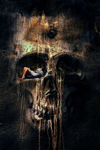 Fantasy stone skull photo