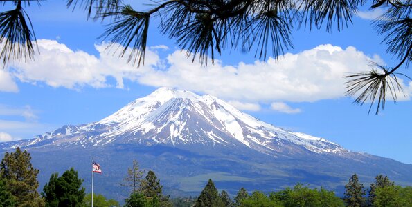 Sky trees volcano