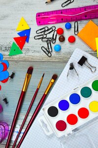 Education brushes paint