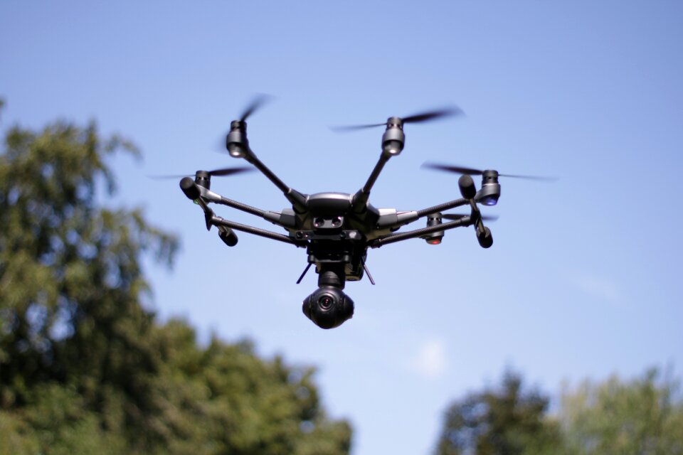 Flies chassis drone in the air
