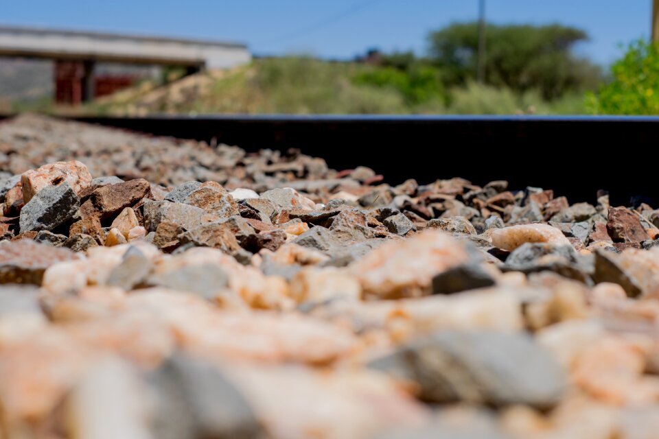 Stones transport brown train