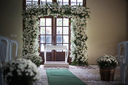 Floral wedding altar