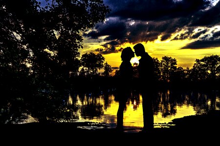 Romance silhouette love photo