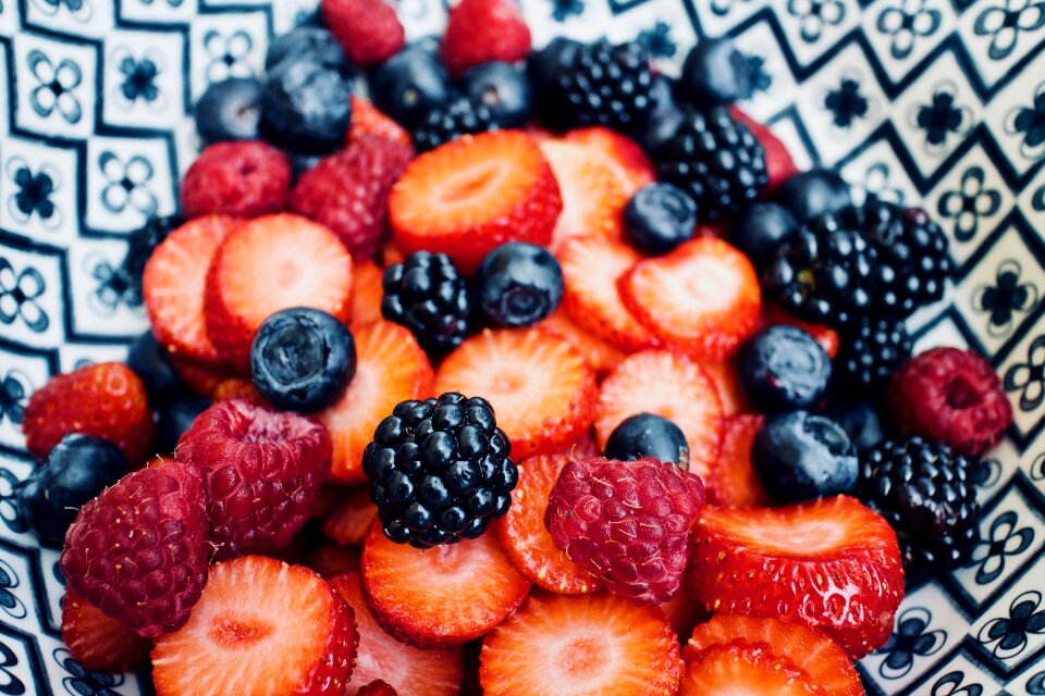 Blueberries raspberries healthy food
