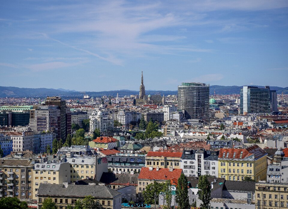 Vienna from above aerial view the centre of vienna