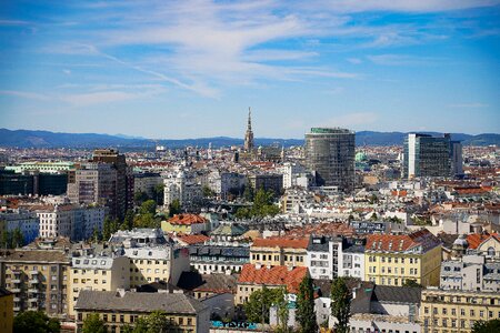 Vienna from above aerial view the centre of vienna