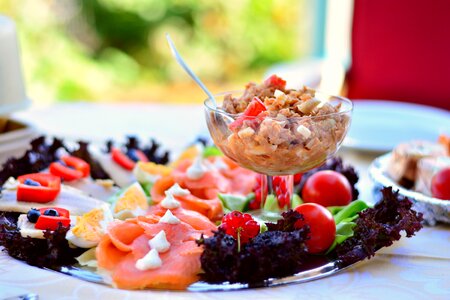 Colorful plate fish buffet photo