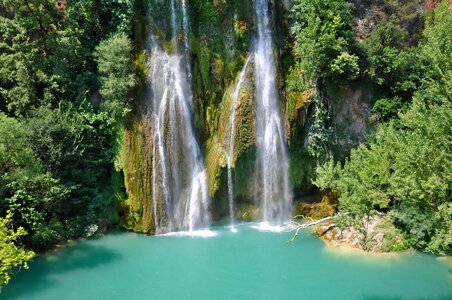 Landscape waterfall turquoise water photo