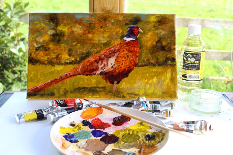 Oil paint painting palette canvas