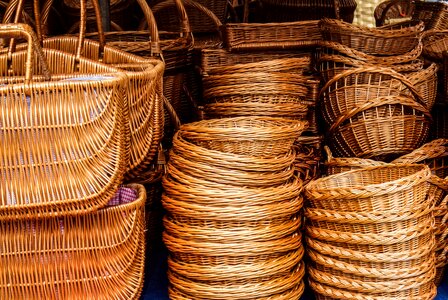 Market baskets woven photo