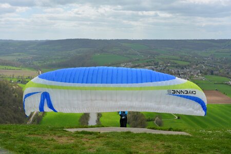 Paragliding take off veil outdoor