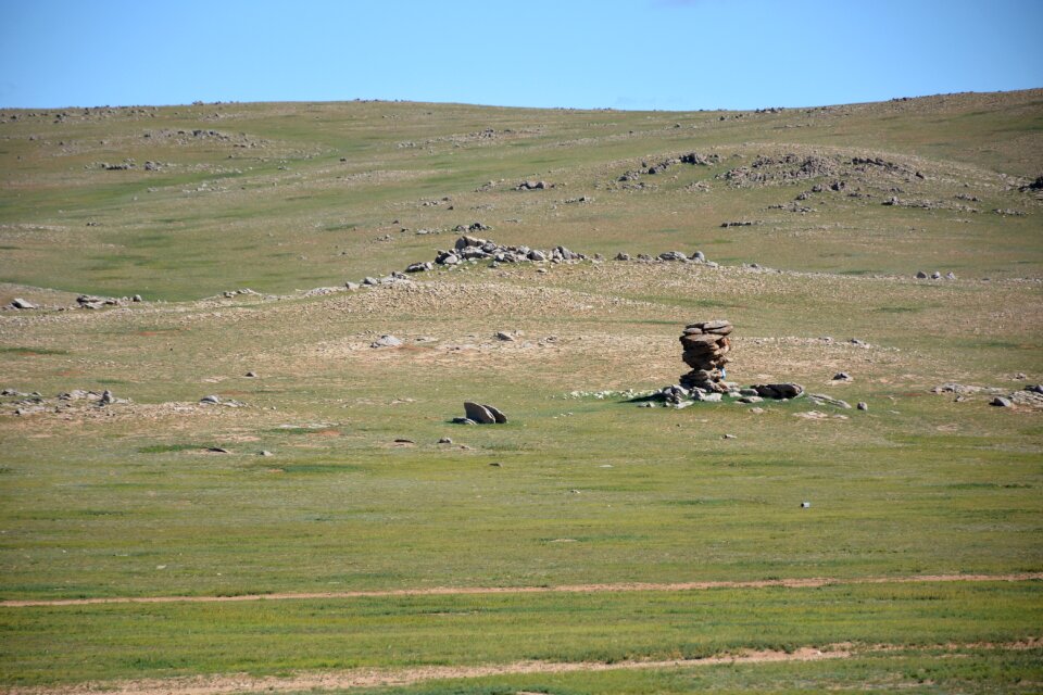 Rock nature mongolia steppe photo