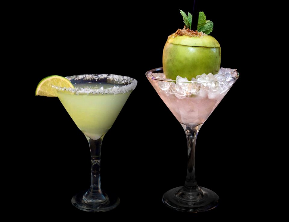 Cocktails drinks glasses