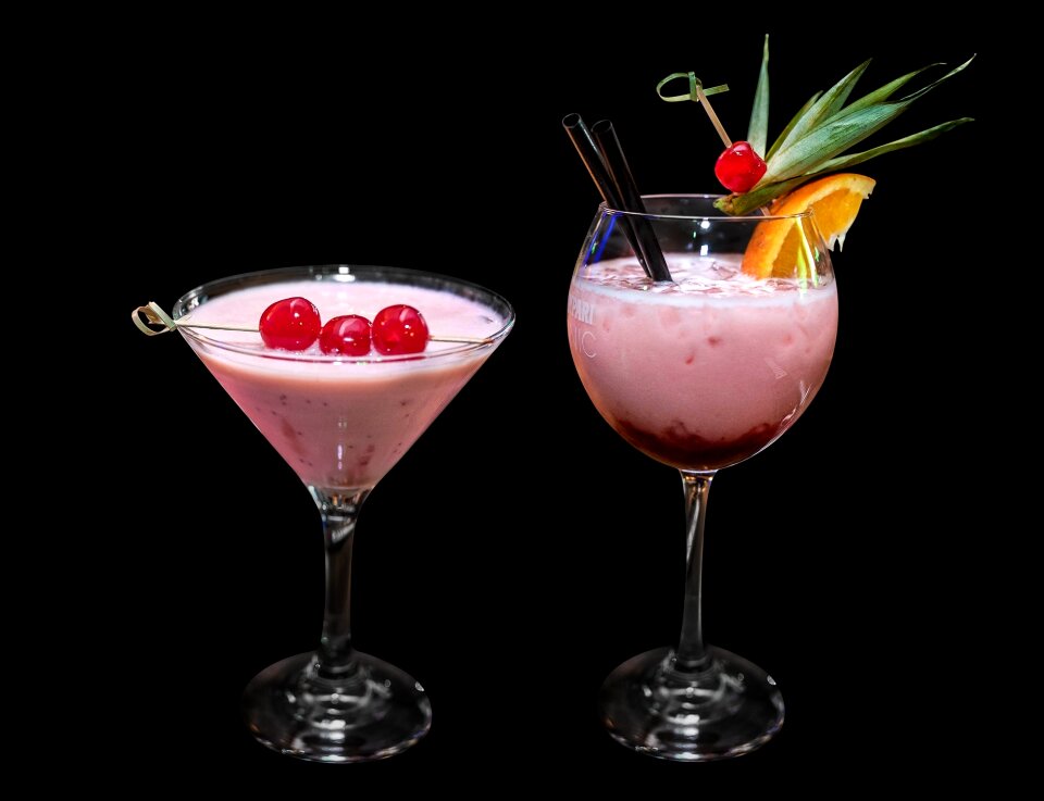 Cocktails drinks glasses