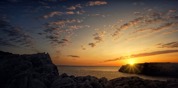 Rocky coast mood evening sky