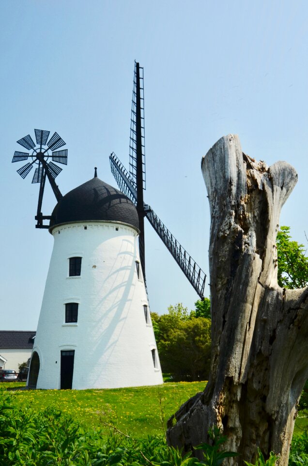 Blue sky windmill blades baltic sea