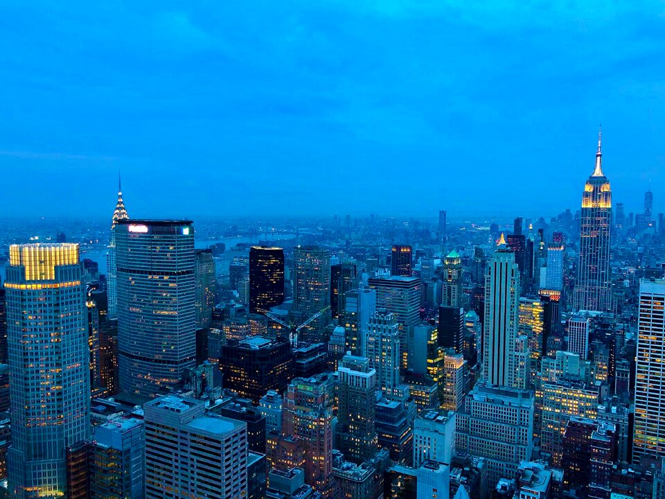 Skyline skyscraper evening