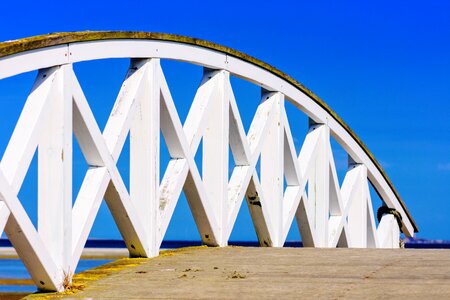 Railing transition wooden bridge photo