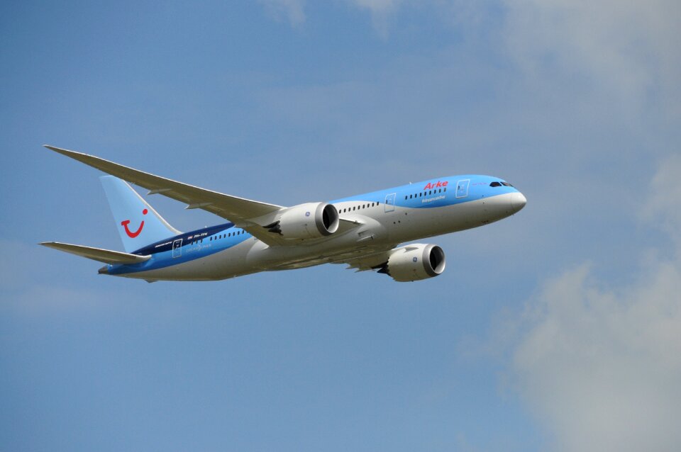 Flying passenger aircraft airport