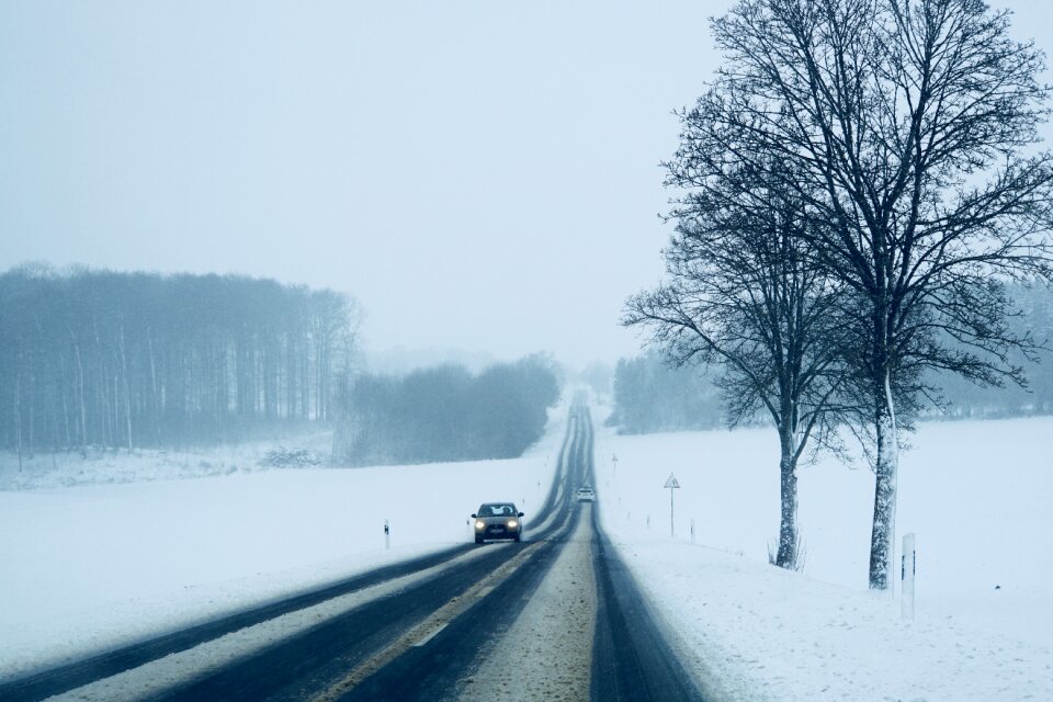 Winter traffic snowy