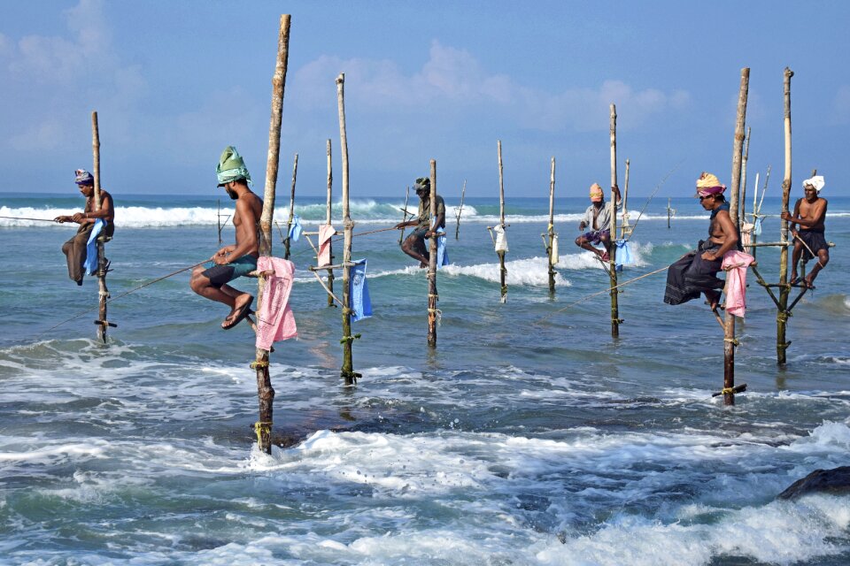 Culture fishing stilt fishing
