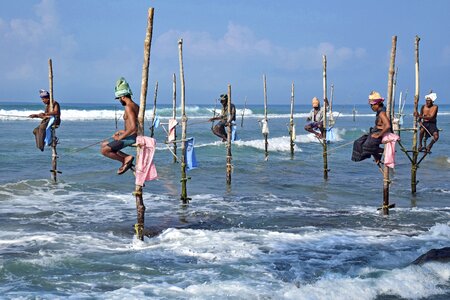 Culture fishing stilt fishing photo