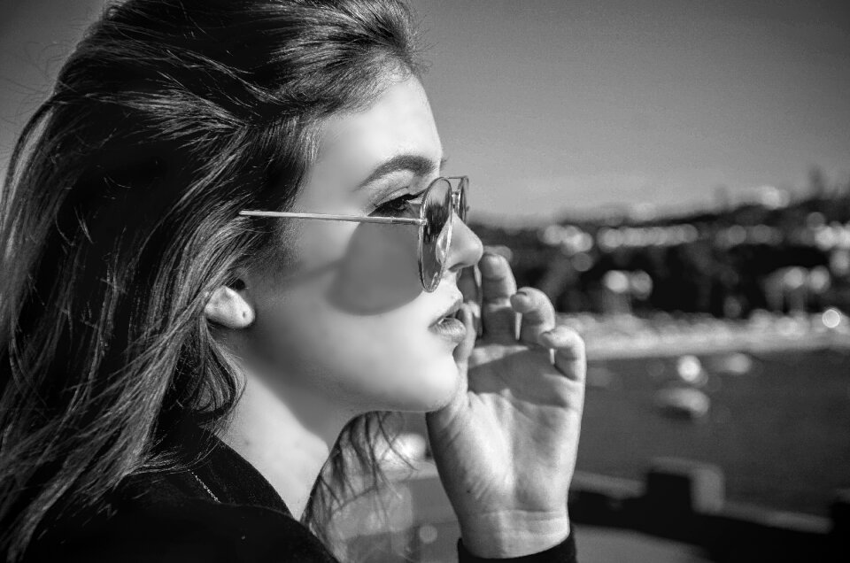 Monochrome shades girl