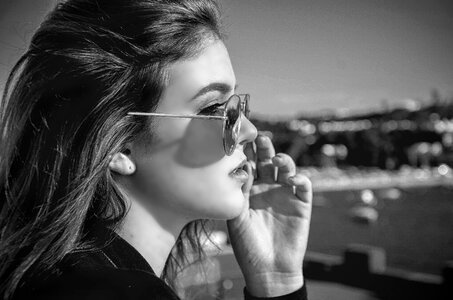 Monochrome shades girl