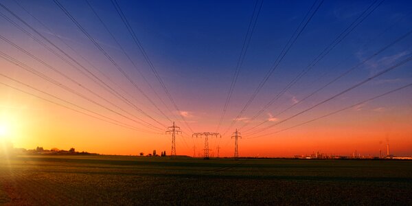 High-voltage pylons high voltage power line